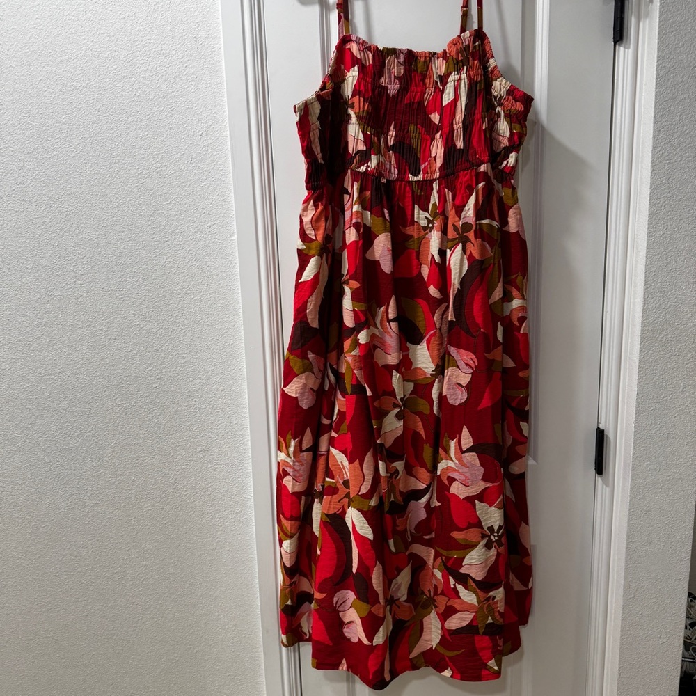 a new day Red Floral Print Sundress for Girls